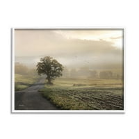 Sumbell Industries Faggy Misty Morning Lone Lone Tree Farmand Field, 24, дизајн од Лори Деитер