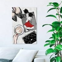 Wynwood Studio Mase and Glam Wall Art Canvas Prints 'The Morning Paper' Shoes - црна, сива