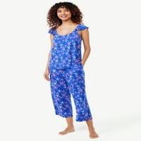 Setенски рафиран Camiенски пижама од радоспун, сет, 2-парчиња, големини S до 3x