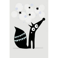 Мармонт Хил Black Star Dog од Katarina Snygg Painting Print на завиткано платно