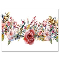 Диви цвеќиња и розови рози што сликаат платно уметничко печатење