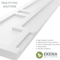 Ekena Millwork 12 W 59 H TRUE FIT PVC HASTINGS FIXED MONT SLULTERS, HailStorm Grey