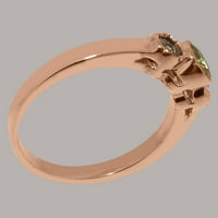 Британците Направија 18к Розово Злато Природен Перидот женски годишнина прстен-големина опции-Големина 4.75