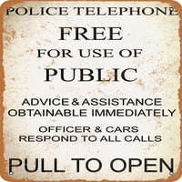 МЕТАЛЕН Полициски Телефон Без ЗНАЦИ За Користење На Јавен-Гроздобер ' Рѓосан Изглед