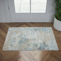 Современа површина килим апстрактно сино распрснување на затворен простор лесен за чистење