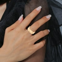 Фрески прстени Едноставен Геометриски Прстен Ретро Личност Моден Темперамент Отворен Заеднички Прстен Подарок За Денот На Вљубените