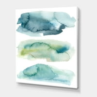 DesignArt 'Зелени и сини облаци' модерно печатење на wallидови од платно