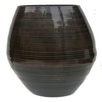 Елементи темно кафеава елегантна сјајна бамбус вазна