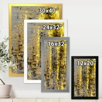 DesignArt 'Grey се среќава со жолто апстрактна уметност II' модерен врамен уметнички принт