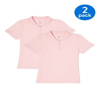 Униформа за девојчиња за чудо на нација Училишна униформа со кратки ракави, меѓусебна маица, 2-пакет, големини 4-18