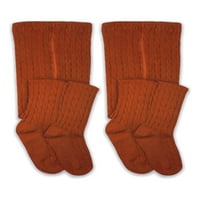Cоферис чорапи девојки кабел плетени хулахопки 2-пакувања, големини XS-l