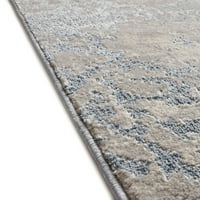 Добро ткаен бисер ора модерен килим со сина област