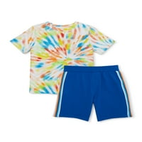 Garanimals бебе момче и дете момче со кратки ракави маици и шорцеви Mi & Match Kid Coutfit Set, 10-парчиња, 12m-5t