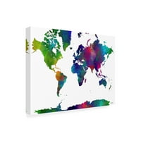 Марлен Вотсон 'Светска мапа CLR 1' платно уметност