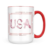 Неонблонд Соединетите Американски Држави розова лента кригла подарок за љубителите На Кафе Чај
