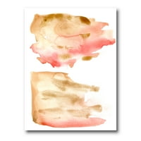 DesignArt 'Црвено розово злато и беж апстрактни облаци' модерни печатени wallидни уметности на платно