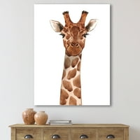 DesignArt 'Затвори портрет на жирафа xi' фарма куќа платно wallидна уметност печатење