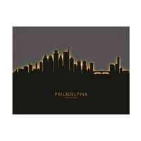 Мајкл Томпсет 'Филаделфија Пенсилванија Скајлин сјај II' платно уметност