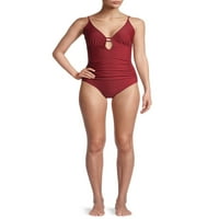 Compuitенски костим за пливање на Никол Милер, со цврсто костим за капење