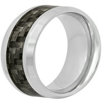 Машки не'рѓосувачки челик сиво јаглеродни влакна за свадбени влакна - машки прстен