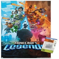 Minecraft: Легенди-Клучна Уметност Ѕид Постер Со Притисни Иглички, 14.725 22.375