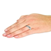 Крајбрежен накит полиран кубни цирконија вечноста титаниум прстен
