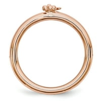 Стерлинг сребрена розова позлатена прстен
