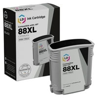 Повторно воспоставени заменливи замени за Hewlett Packard 88XL сет на касети со висок принос вклучува: C9396AN HY Black, C9391AN