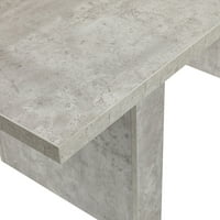 Дизајнерска група 70 Дрво рустикална правоаголна трпезарија маса, lbs, цемент сива
